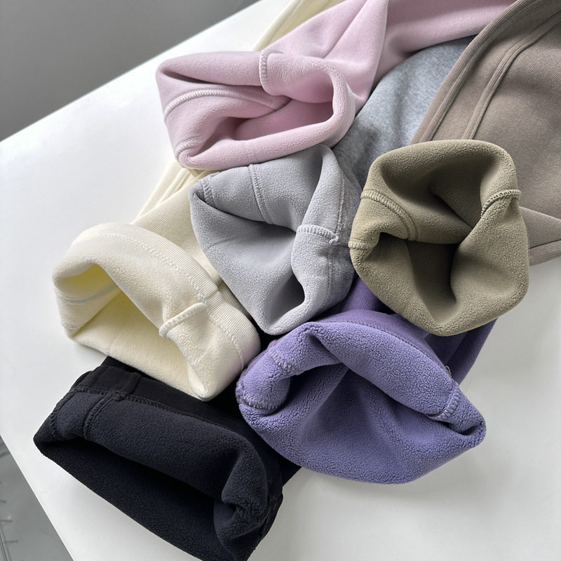 大码加绒侧开叉阔腿裤胖mm女2025秋冬新款高腰垂感加厚休闲运动裤,淘宝优惠券,粉丝福利购,淘宝优惠卷