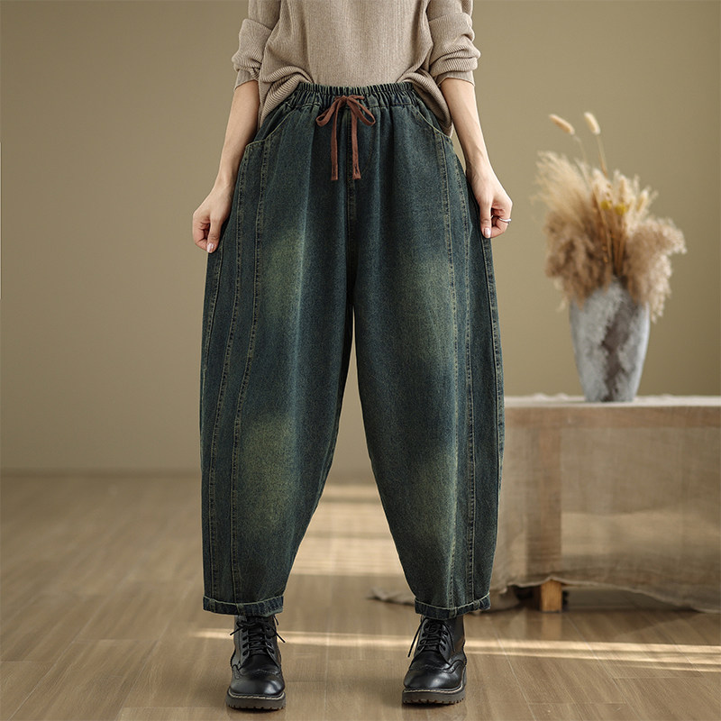 小菲家~新款春秋百搭休闲松紧腰九分牛仔裤女,淘宝优惠券,粉丝福利购,淘宝优惠卷