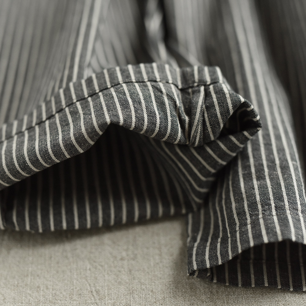 2024春夏直筒女哈伦裤大码胖mm条纹休闲裤棉麻怀旧条纹宽松七分裤,淘宝优惠券,粉丝福利购,淘宝优惠卷