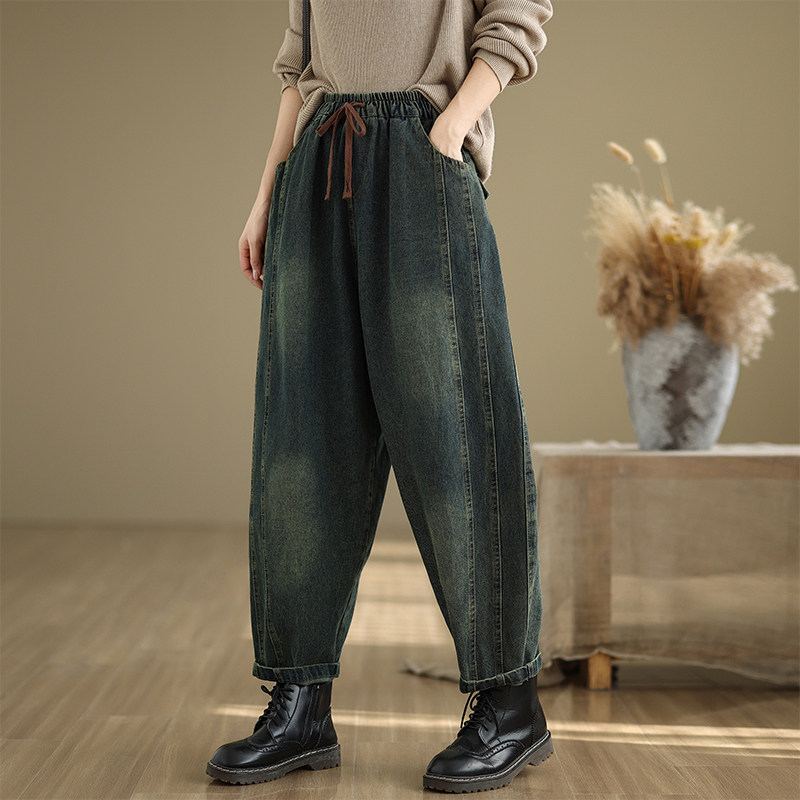 小菲家~新款春秋百搭休闲松紧腰九分牛仔裤女,淘宝优惠券,粉丝福利购,淘宝优惠卷