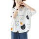 Women's large size stylish and age-reducing cartoon print short-sleeved shirt