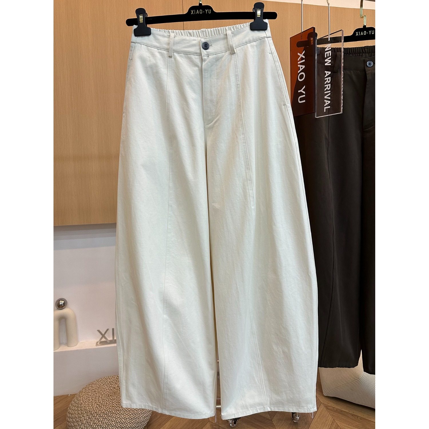 2025秋季新款韩版高腰显瘦休闲阔腿裤女宽松弯刀裤直筒长裤气球裤,淘宝优惠券,粉丝福利购,淘宝优惠卷