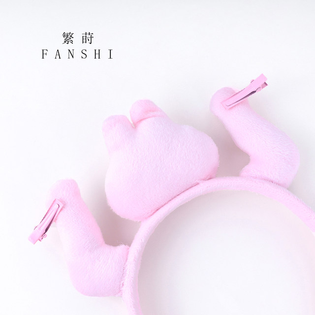 Headband ໃຫມ່ Sculpture ສີບົວ Rabbit Headband