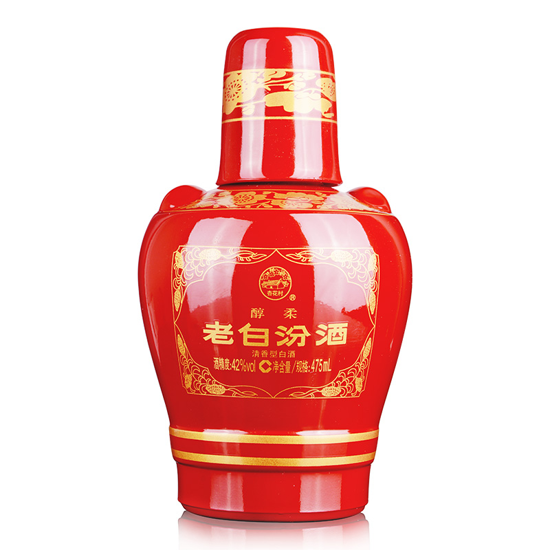 山西杏花村汾酒 42度醇柔老白汾酒475ml*1盒 清香型国产白酒