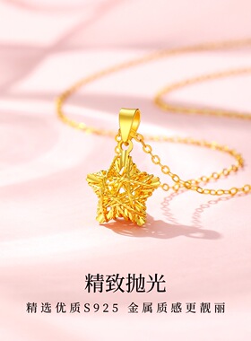 S925纯银 摩天轮五角星项链女小众百搭高级感不掉色锁骨链吊坠