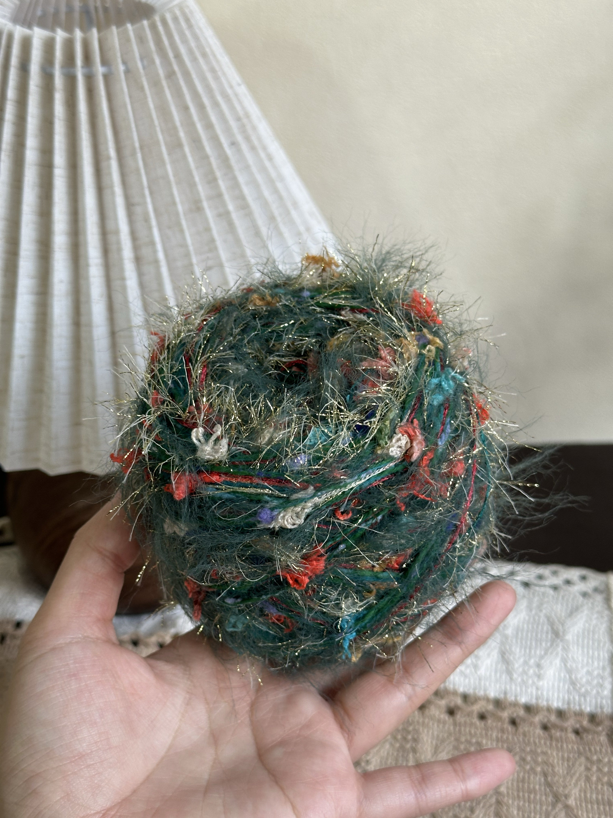 定制【圣诞绿】手混线毛线团包包特色线编织围巾帽子diy柔软100g,淘宝优惠券,粉丝福利购,淘宝优惠卷