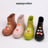 Милая модная обувь, мультяшные нескользящие сапоги, в корейском стиле, средней длины