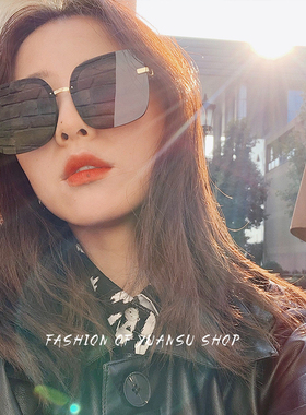 墨镜大方框长脸显瘦黑色太阳镜