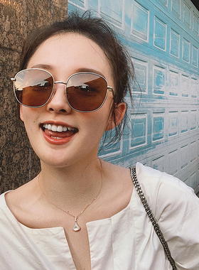 韩版圆框墨镜高级感防紫外线