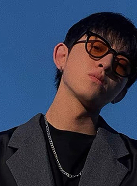 野良眼镜防紫外线椭圆形港风男士