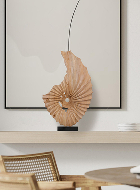 酒店样板间玄关抽象木雕装饰摆件