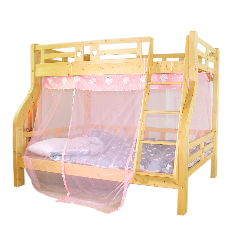 子母床蚊帐下铺1.5米儿童梯形高低双层书架床家用1.2m/1.35/1.8米