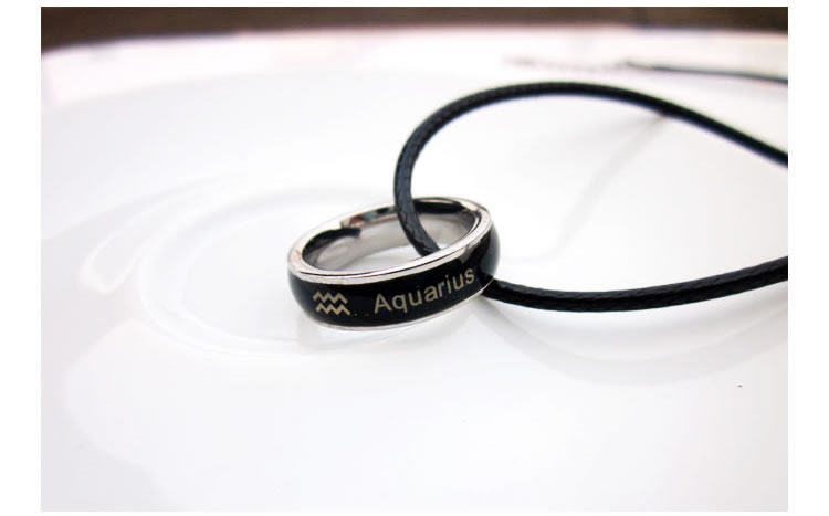 十二星座戒指项链水瓶座钛钢情侣感温心情变色