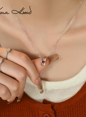 KNA珂娜「逐光之心」mini爱心卡片牌纯银吊坠项链女小巧气质百搭