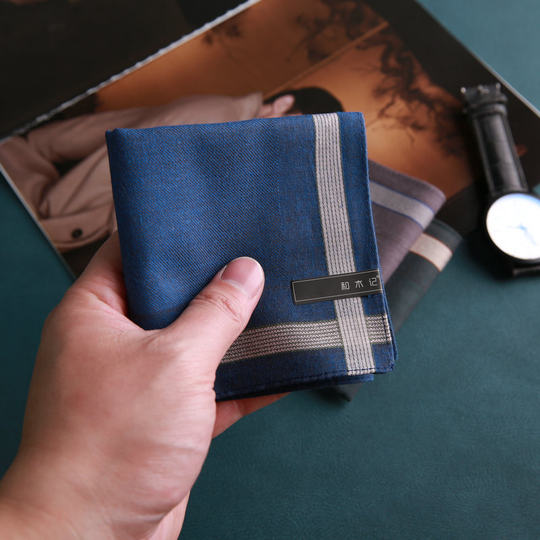 Hemuji handkerchief pure cotton men's elegant portable antique style sweat wipe old-fashioned three-pack Teacher's Day gift