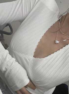 设计感2024年新款肌理爱心项链