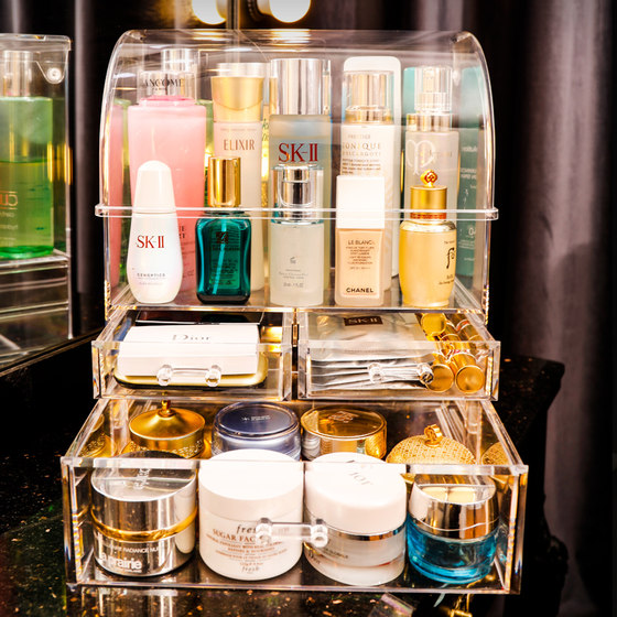 Internet celebrity transparent dust-proof cosmetics storage box