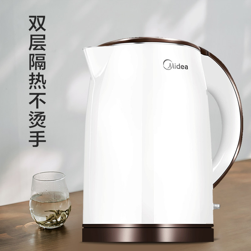 美的电304不锈钢大容量宿舍热水壶 美的天天购电热水壶