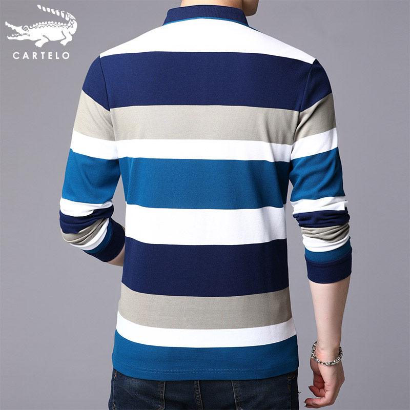 卡帝乐鳄鱼男士长袖中年纯棉polo衫 佳朋服饰T恤