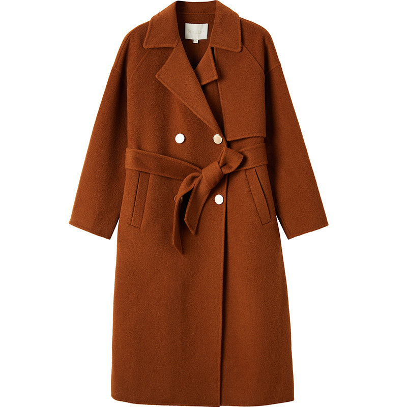 阿依莲2021新款女长袖外套毛呢大衣 ayilian毛呢外套