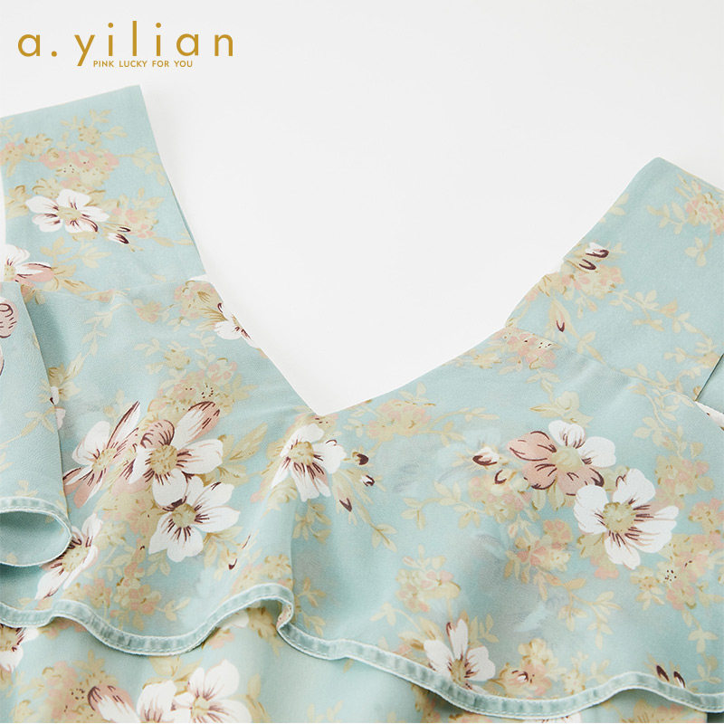 阿依莲2020夏季韩版浪漫雪纺 ayilian连衣裙