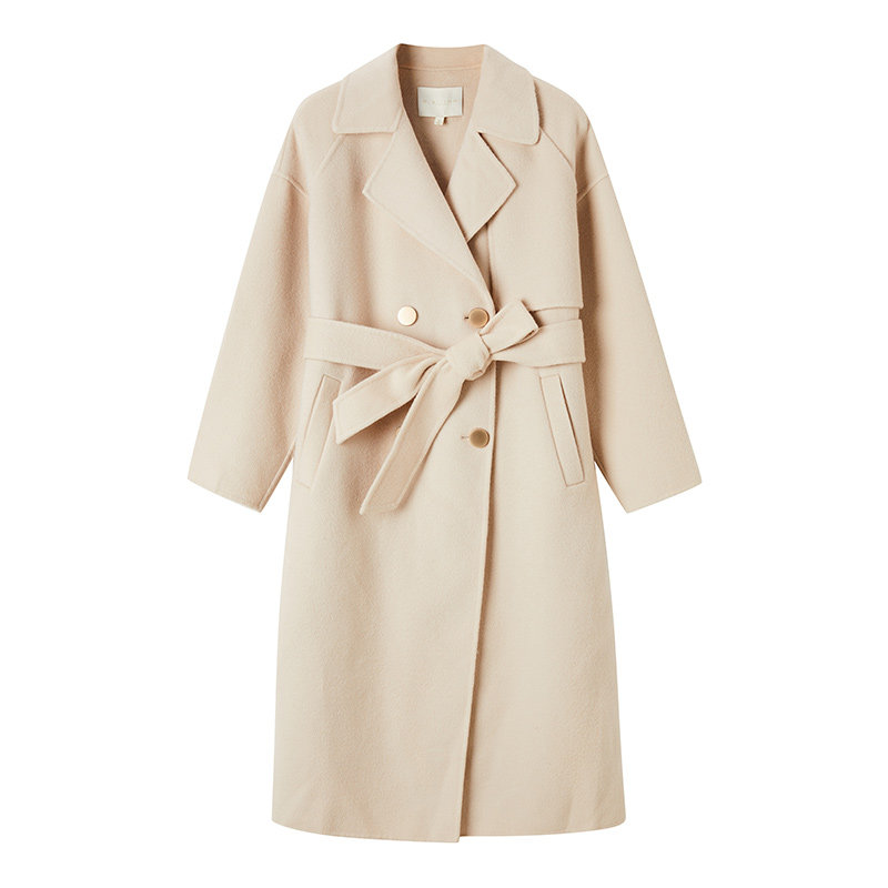 阿依莲2021新款女长袖外套毛呢大衣 ayilian毛呢外套