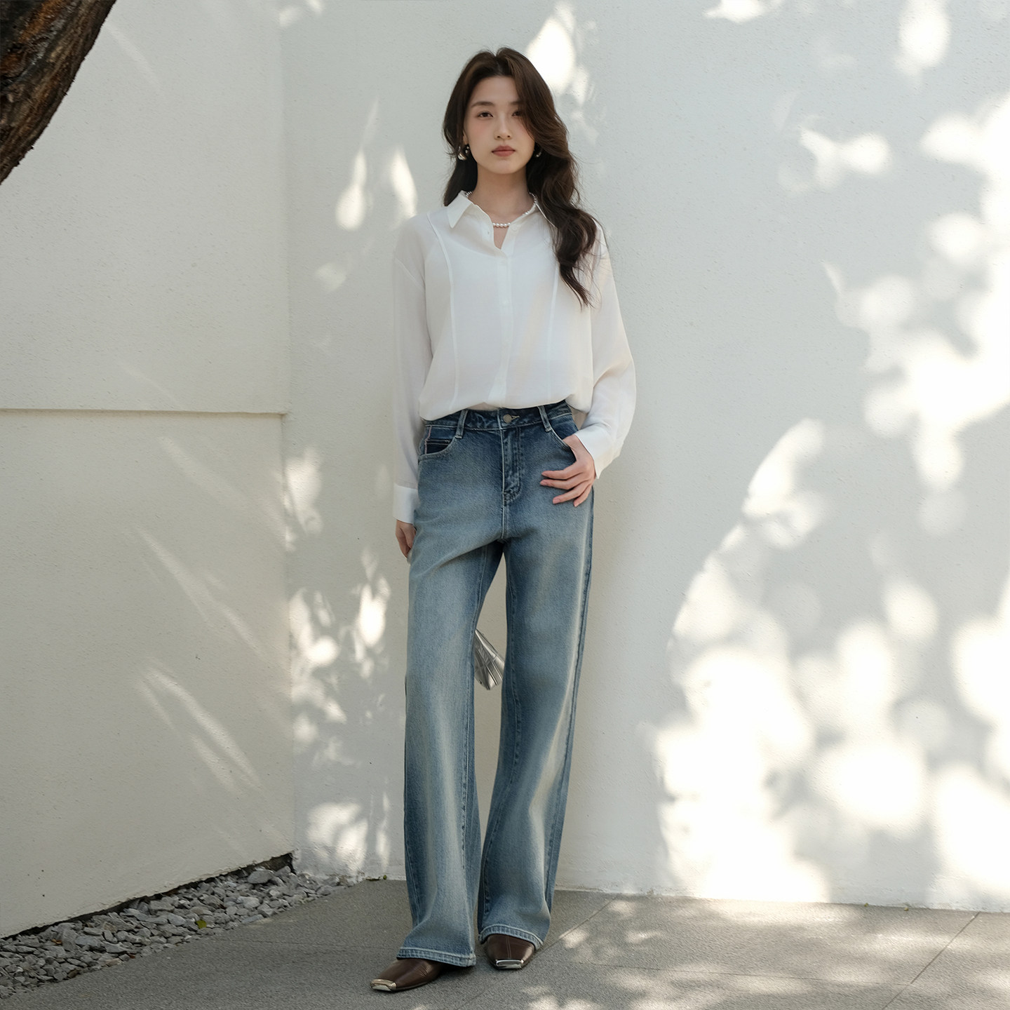 【商场同款】阿依莲时尚阔腿牛仔裤女26春季新款潮流百搭显瘦裤子,淘宝优惠券,粉丝福利购,淘宝优惠卷