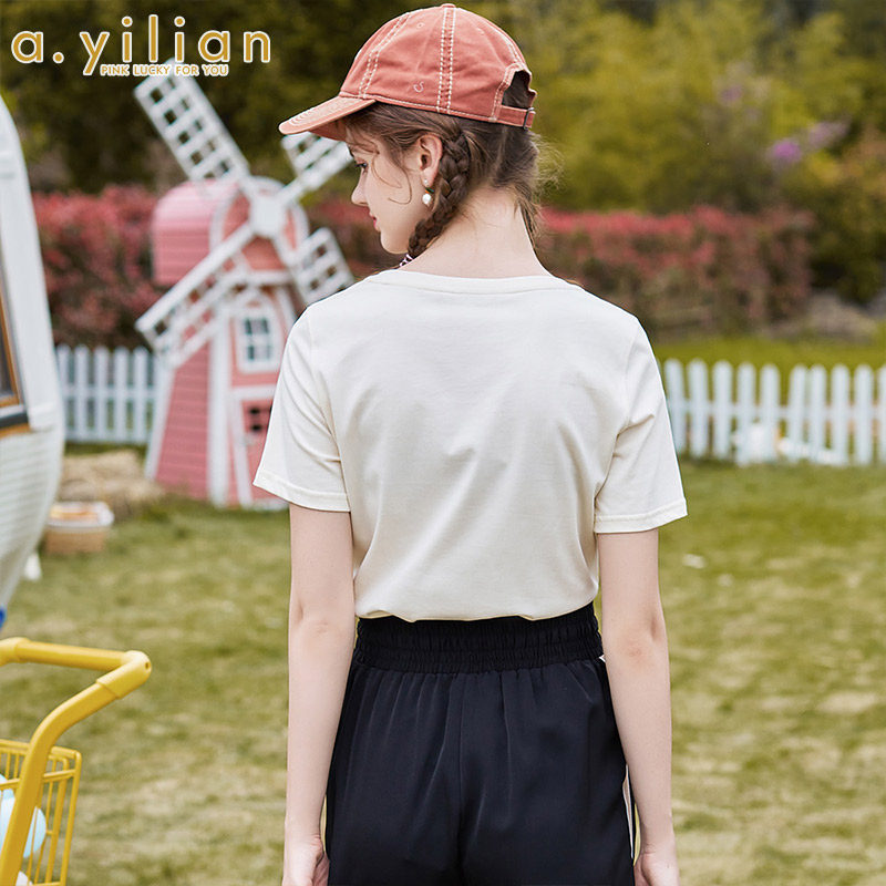 阿依莲2020夏季新款时尚百搭t恤 ayilianT恤