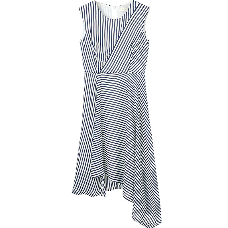 阿依莲连衣裙夏2020年新款显瘦条纹 ayilian连衣裙