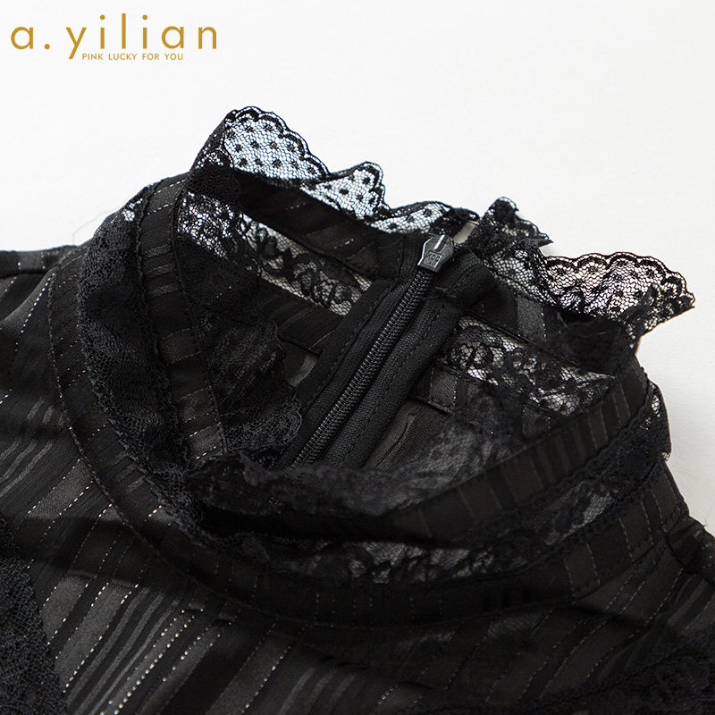 阿依莲2021新款优雅蕾丝女连衣裙 ayilian连衣裙