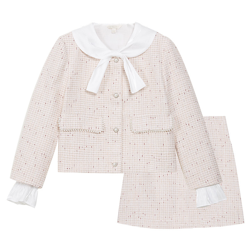 阿依莲2022春款名媛衬衫外套半身裙 ayilian时尚套装