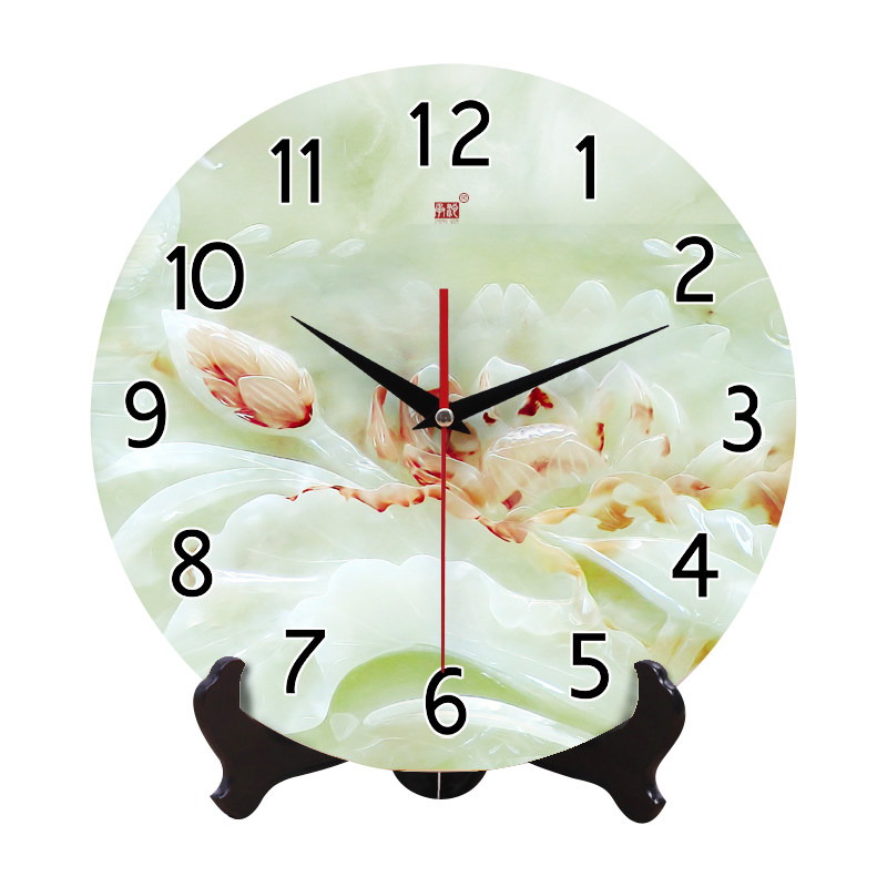 承沁陶瓷时钟表创意台钟客厅挂钟座钟静音仿玉雕大数字新中式摆件,淘宝优惠券,粉丝福利购,淘宝优惠卷