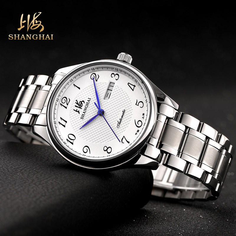 上海牌男自动简约962正品老机械表 上海飞徽国产腕表