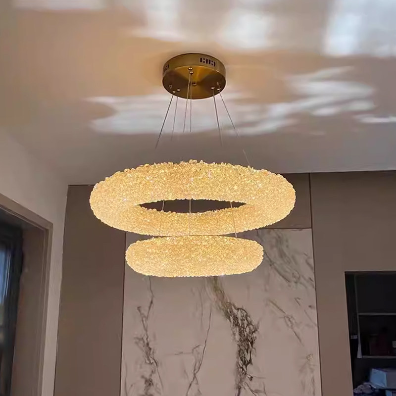 卓伦圆形意式轻奢客厅水晶吊灯现代简约铁艺创意主灯环形大厅灯具,淘宝优惠券,粉丝福利购,淘宝优惠卷