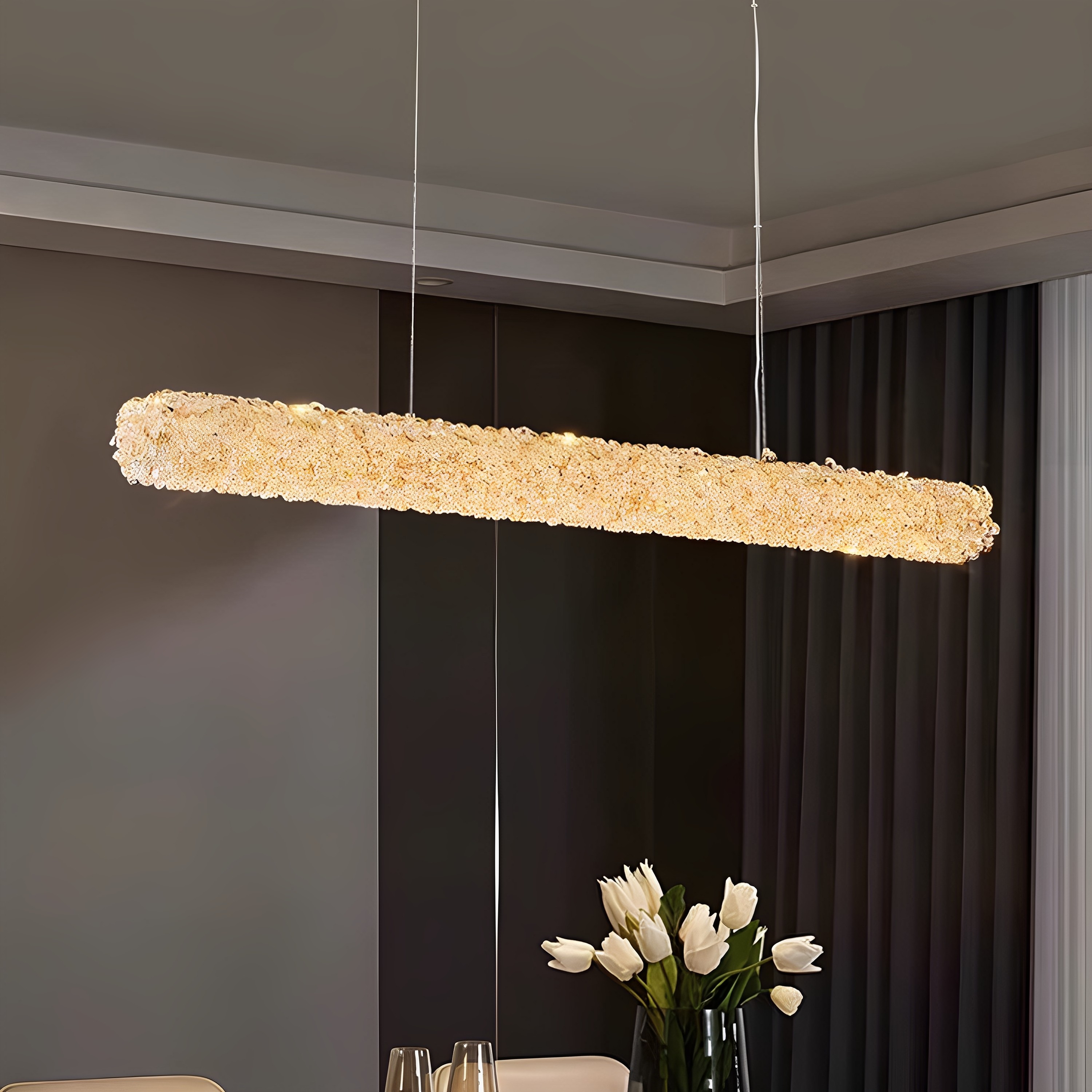 卓伦圆形意式轻奢客厅水晶吊灯现代简约铁艺创意主灯环形大厅灯具,淘宝优惠券,粉丝福利购,淘宝优惠卷