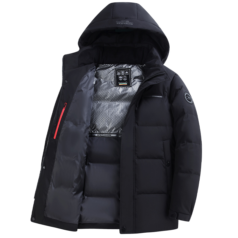 雅鹿男士羽绒服短款2025新款连帽秋冬季加厚保暖中年爸爸冬装外套