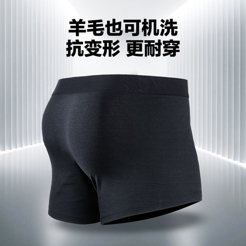 2026新品龙牙秘之风羽PRO美丽诺羊毛内裤吸湿速干男平角内裤 - 图3