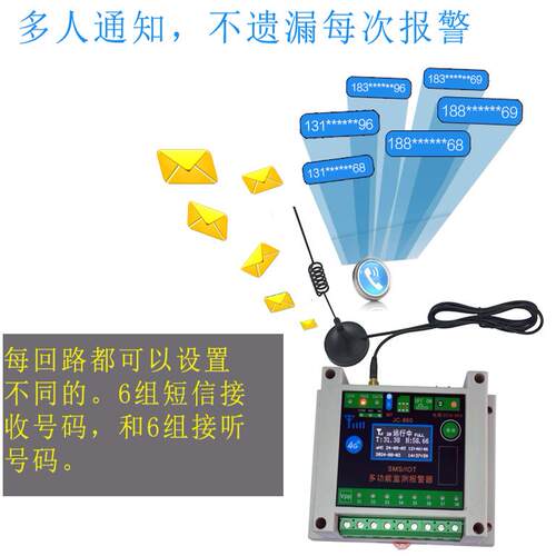 OLED显示温度湿度监测八回路开关量断电停电报警器4G全网通物联网 - 图3