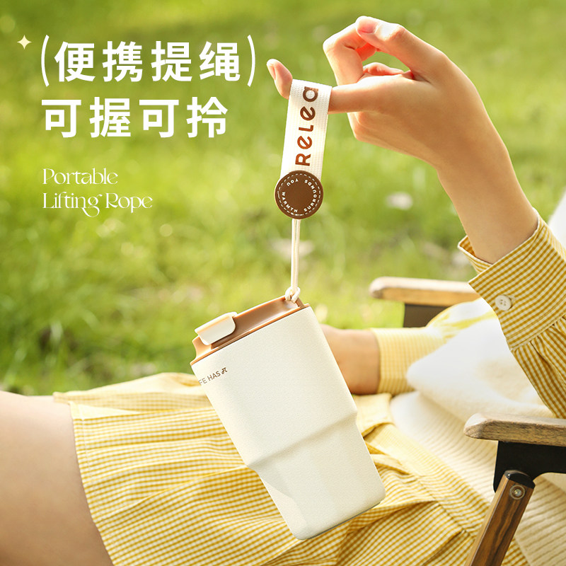 高颜值双饮女士316l不锈钢保温杯 物生物保温杯