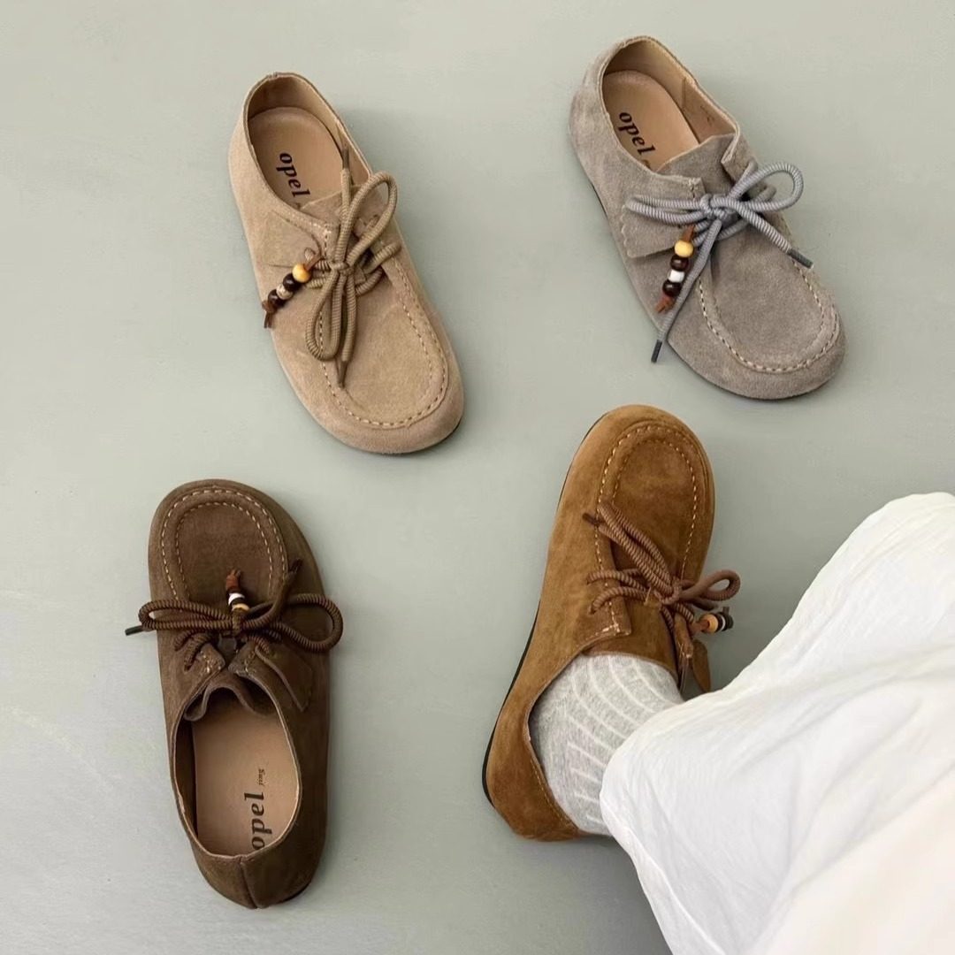 Opel欧宝25年秋冬新款复古平底真皮百搭拼色浅口单鞋女鞋勃肯鞋,淘宝优惠券,粉丝福利购,淘宝优惠卷
