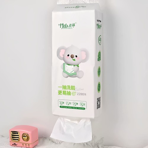 竹山蔗林抽纸纸巾2280张悬挂式底部抽卫生纸挂墙家用纸面巾纸大号 - 图0