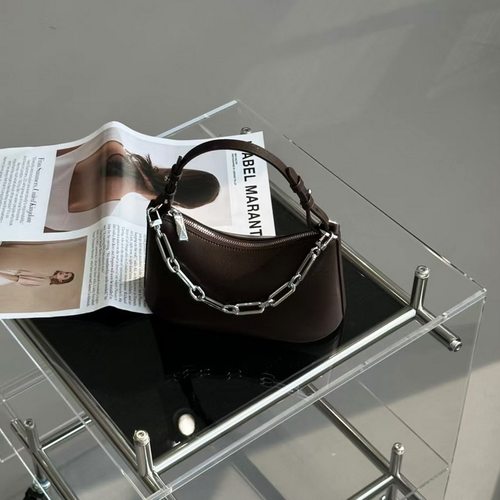 欧尚典爆款迷你手机包女2025新真皮百搭小方包耳机包斜挎链条小包 - 图1