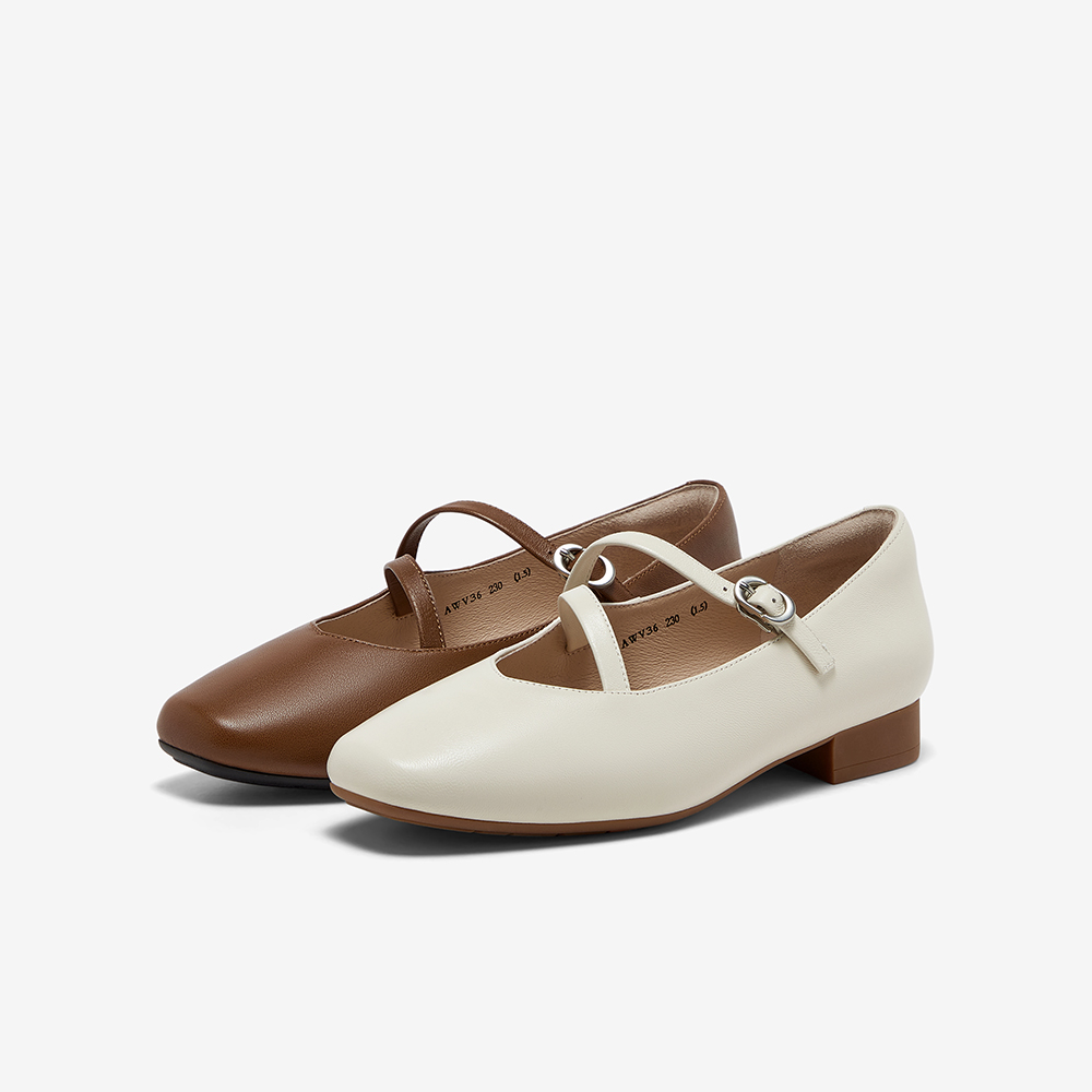 Bata浅口单鞋女2025春季商场新款通勤羊皮百搭软底玛丽珍AWV36AQ5 - 图3