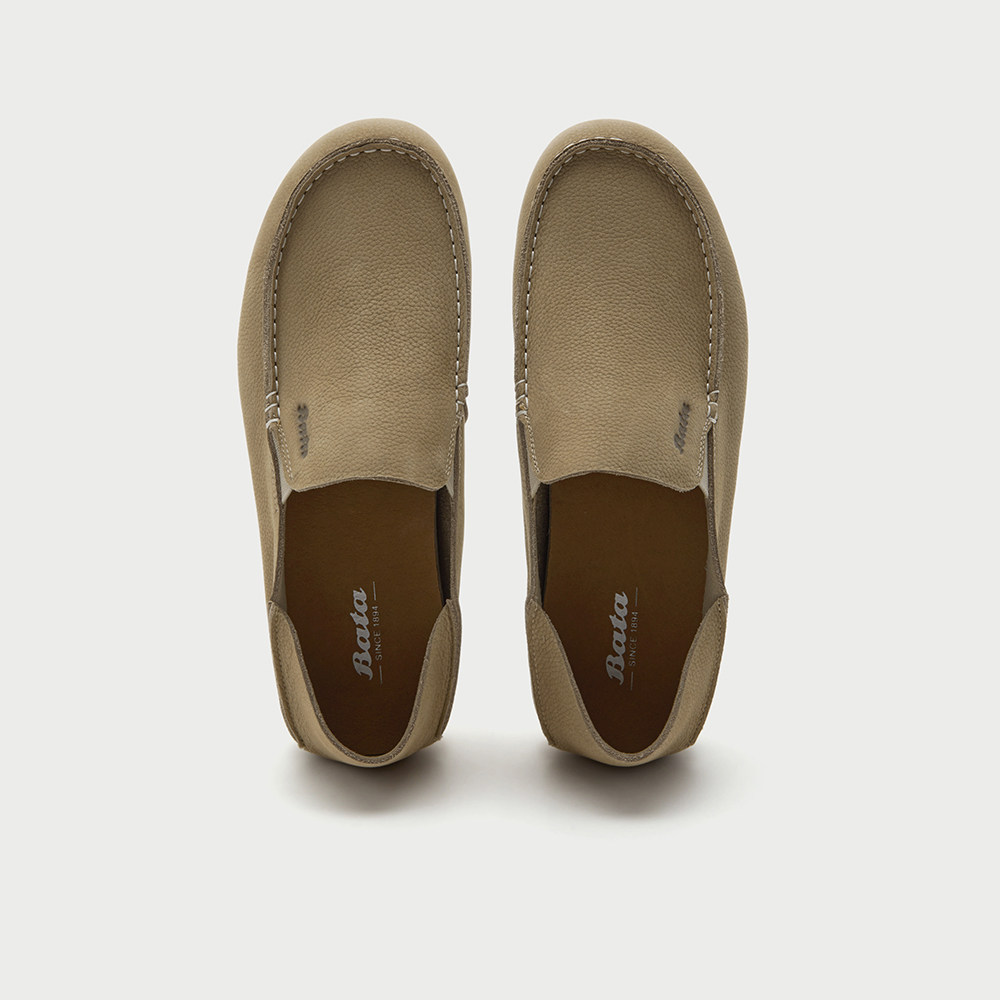 Bata豆豆鞋男2026夏商场新款时尚简约舒适通勤牛皮一脚蹬31051BM6,淘宝优惠券,粉丝福利购,淘宝优惠卷