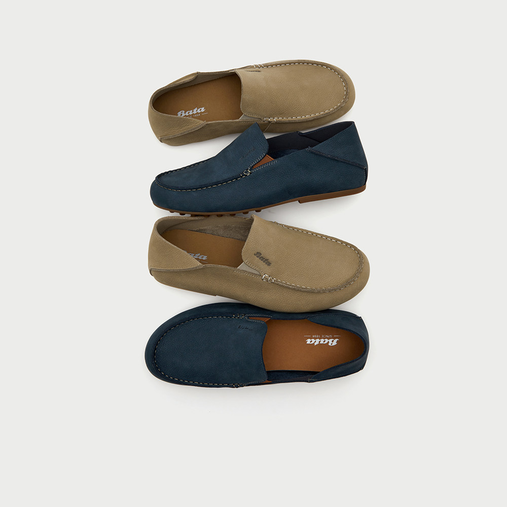 Bata豆豆鞋男2026夏商场新款时尚简约舒适通勤牛皮一脚蹬31051BM6,淘宝优惠券,粉丝福利购,淘宝优惠卷