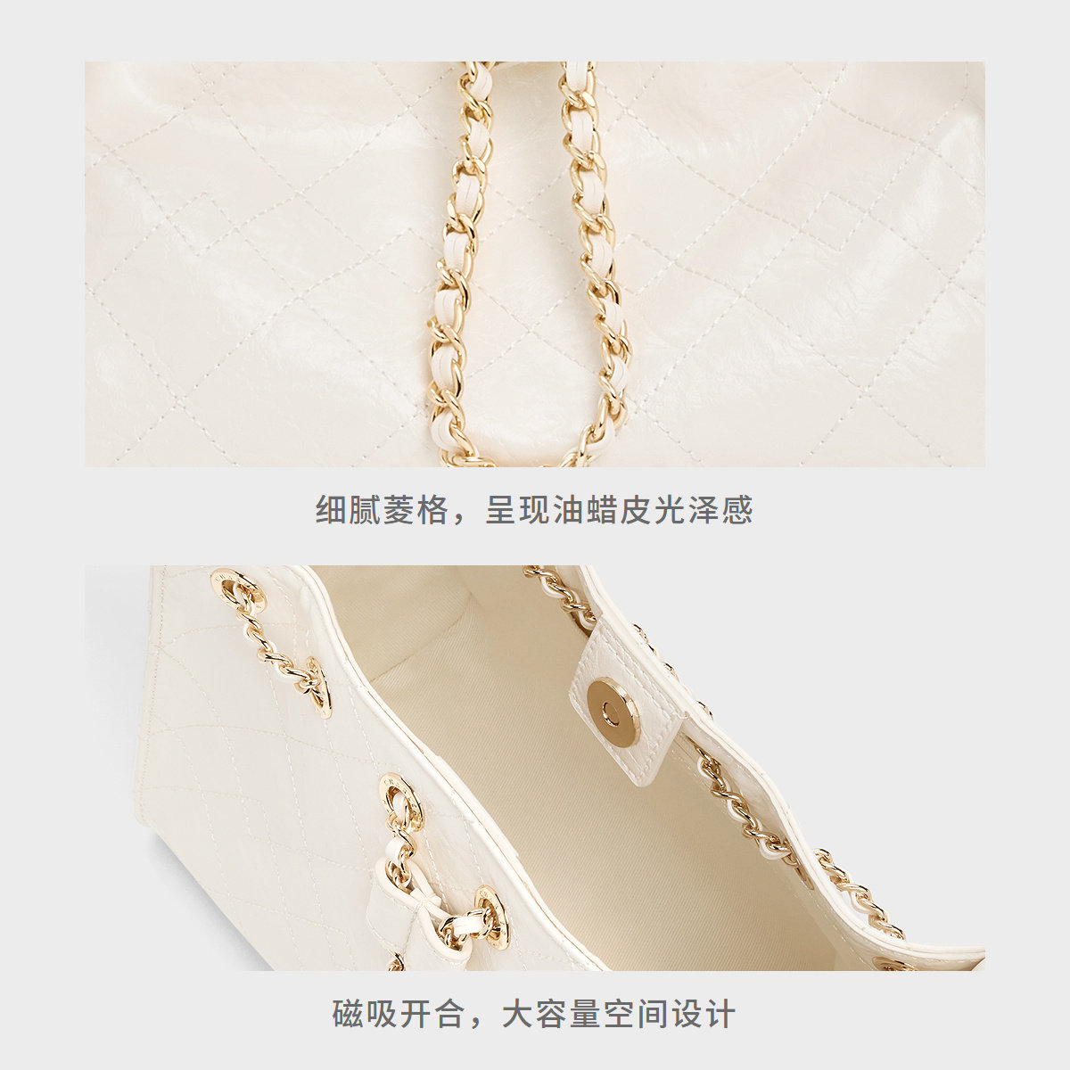 [618推荐]CHARLES&KEITH26夏CK2-10671894菱格链条单肩斜挎水桶包