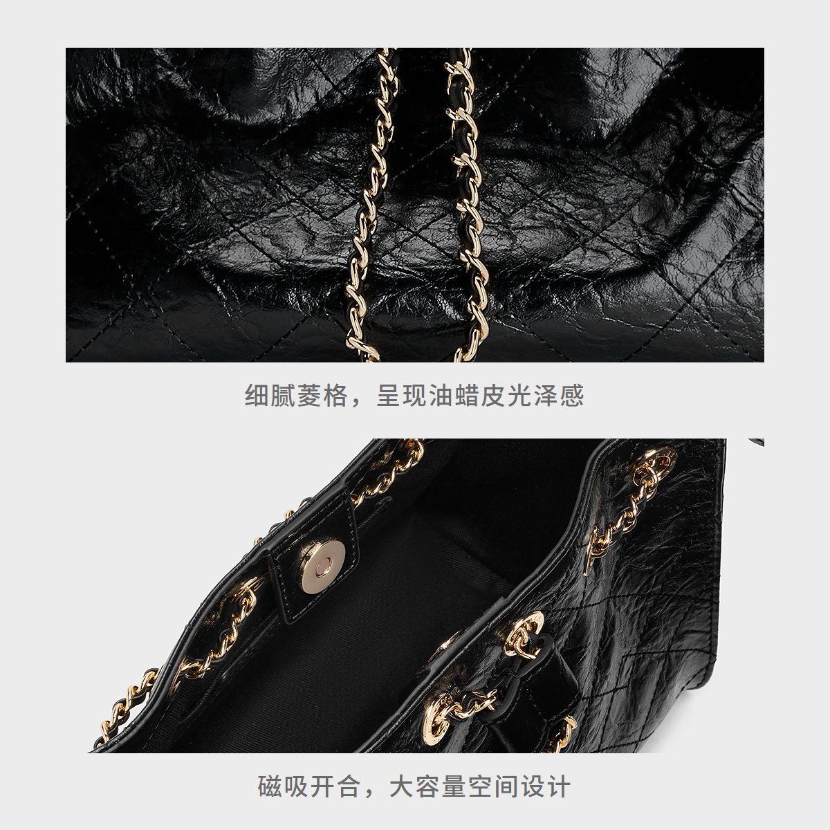 [618推荐]CHARLES&KEITH26夏CK2-10671894菱格链条单肩斜挎水桶包