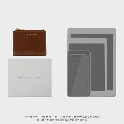 [包店专享]CHARLES&KEITH简约卡包CK6-10680907短款拉链零钱包袋 - 图3