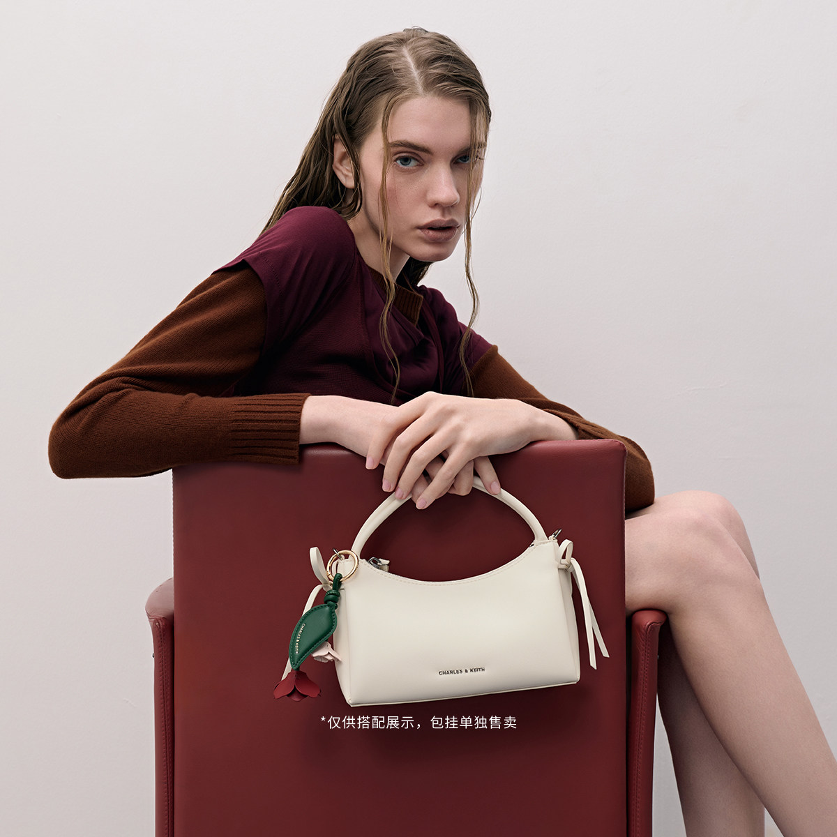CHARLES&KEITH26春新品CK2-30160255蝴蝶结多巴胺手提斜挎小方包,淘宝优惠券,粉丝福利购,淘宝优惠卷