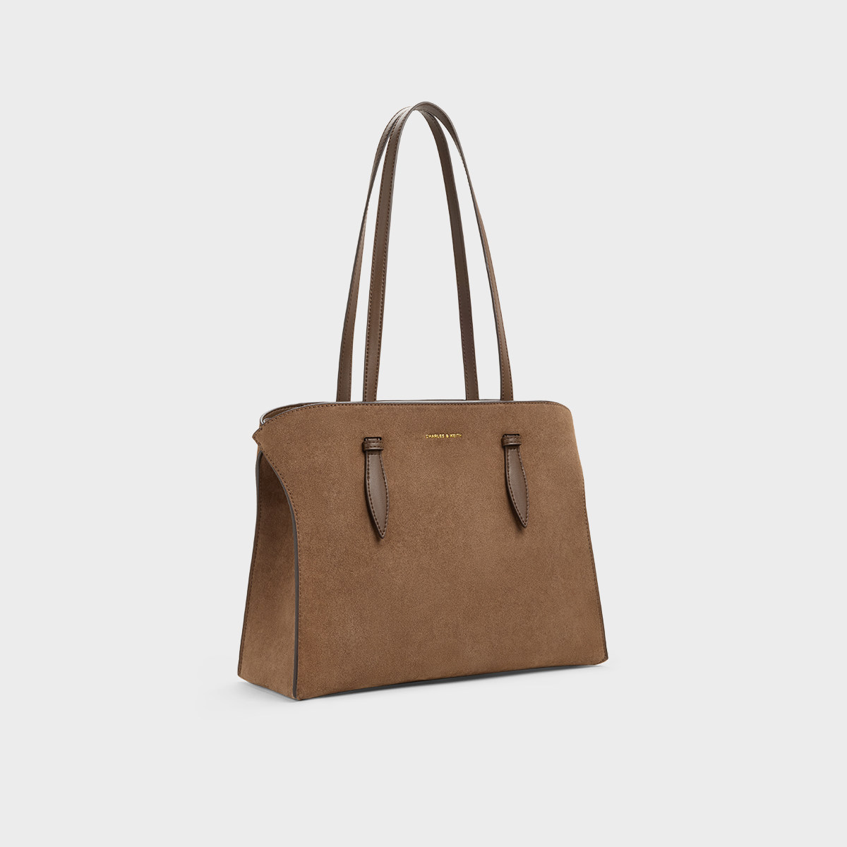 CHARLES&KEITH25冬新品CK2-30782735-1复古绒面大容量单肩托特包 - 图0